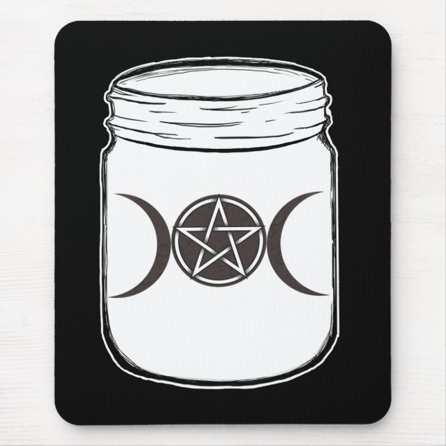 Mystical Magic Moons Triple Goddess Mason Jar Mousepad (Vorne)