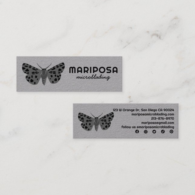 Mystical Magical MOTH Esthetician Beauty Salon Mini Visitenkarte (Vorne/Hinten)