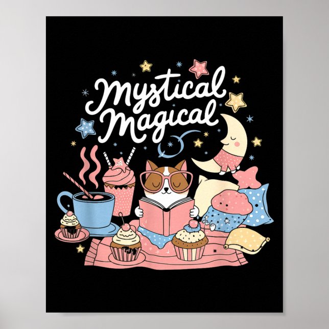 Mystical Magical Retro Aesthetic Space Gift Men Wo Poster (Vorne)