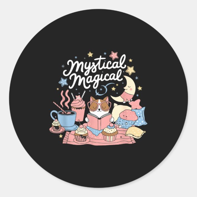 Mystical Magical Retro Aesthetic Space Gift Men Wo Runder Aufkleber (Vorderseite)