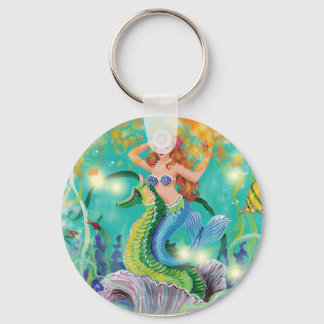Mystical Mermaid in Seepferd Schlüsselanhänger
