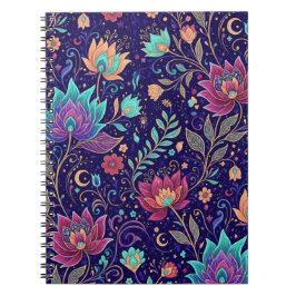 Mystical Midnight Lotus Garden Notizblock