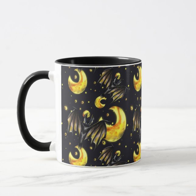 Mystical Moon and Bat Pattern Mug (Gauche)