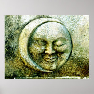 Mystical Moon Decoupage Poster
