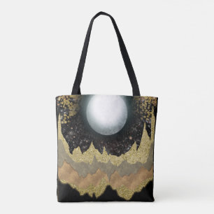 Mystical Moon Gold Mountains Landschaft Modernes G Tasche