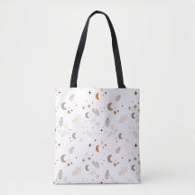 Mystical Moon & Stars Tote Bag - Celestial Boho