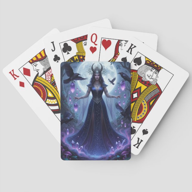 Mystical Moon Witch Aesthetic Playing Cards Spielkarten (Rückseite)