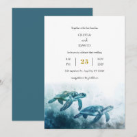 Mystical Moonlight Blue Sea Turtle Liebe Hochzeit