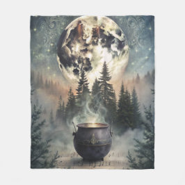 Mystical Moonlit Forest Cauldron - Hexchy Magic Ar Fleecedecke