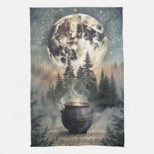 Mystical Moonlit Forest Cauldron - Hexchy Magic Ar Geschirrtuch