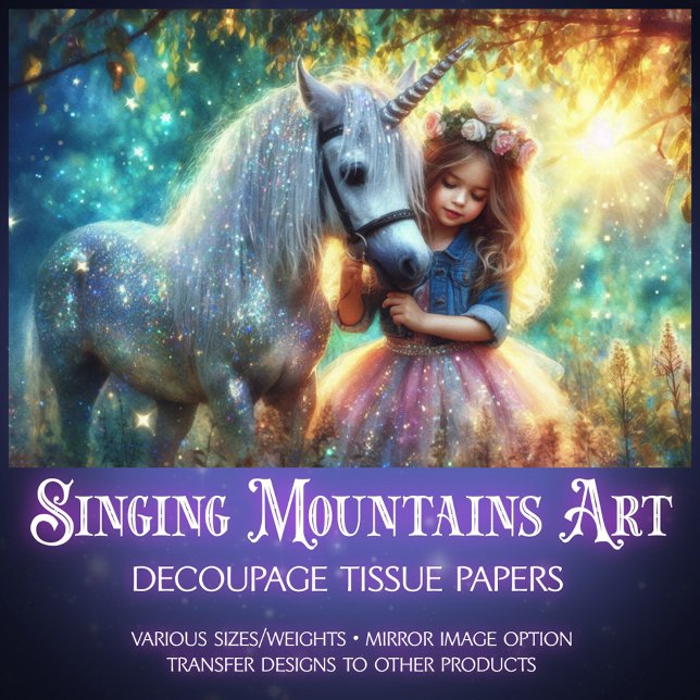 Mystical Morning Unicorn Walk Decoupage Seidenpapier (Von Creator hochgeladen)
