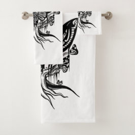 Mystical Moth & Crescent Moon Badezimmer Handtuchh Badhandtuch Set