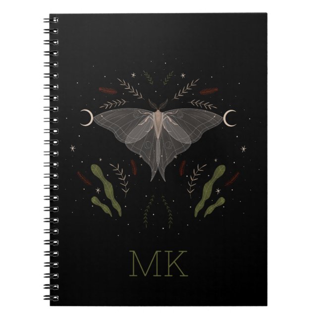 Mystical Moth Golden Butterfly-Notebook Notizblock (Vorderseite)