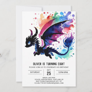 Mystical Niedlich Dragon Birthday Custom Einladung