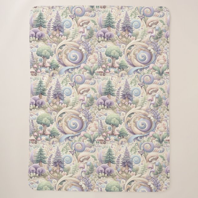 Mystical Pastel Woodland: Ein Cotcore Whirlpool Sherpadecke (Vorderseite)