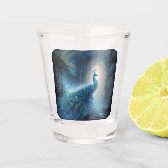 Mystical Peacock Schnapsglas (Vorderseite)