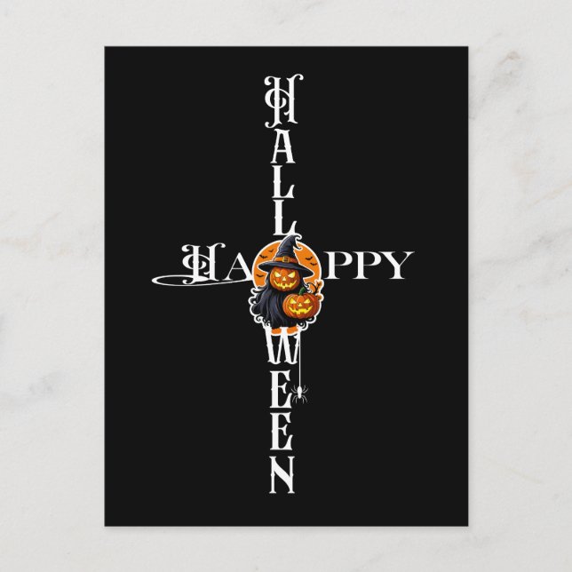 Mystical Pumpkin Hexe Postkarte (Vorderseite)