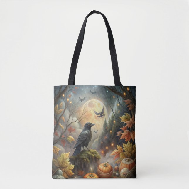 Mystical Pumpkin Raven - Fall Forest Magic Tasche (Vorderseite)