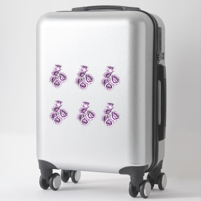 Mystical Purple Rose Custom-Cut Vinyl Stickers (Sur valise)