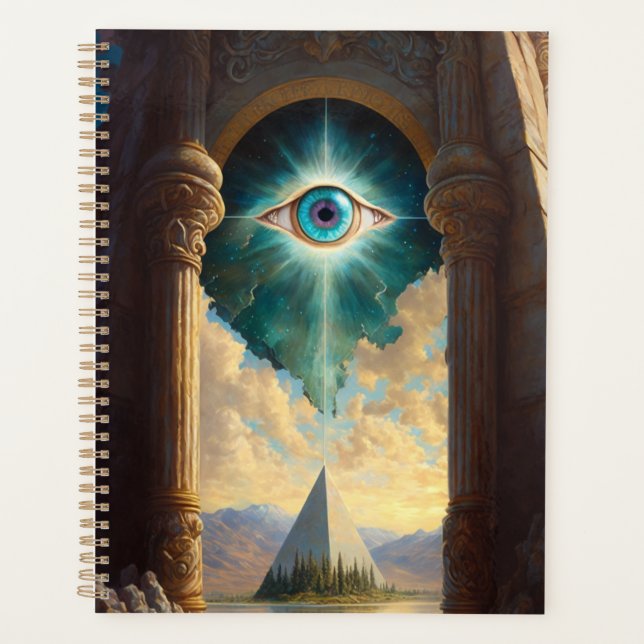 Mystical Pyramid Eye Art Plane Planer (Vorderseite)