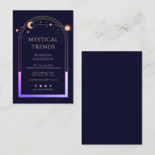 Mystical Rainbow Blue Sun Moon Astronomie Space Visitenkarte