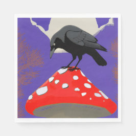 🍽️ Mystical Raven Paper Napkin Serviette