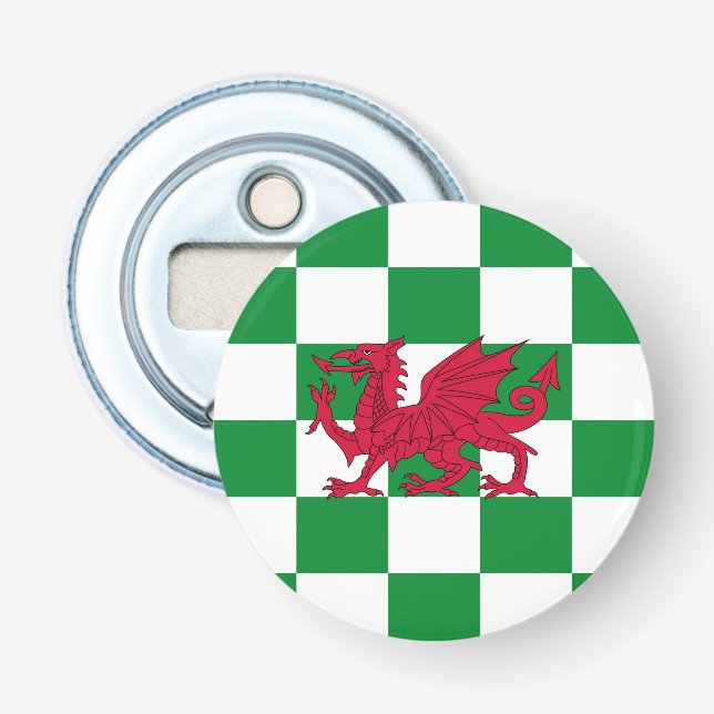 Mystical Red Celtic Dragon Flag Wales Flaschenöffner (Vorderseite)