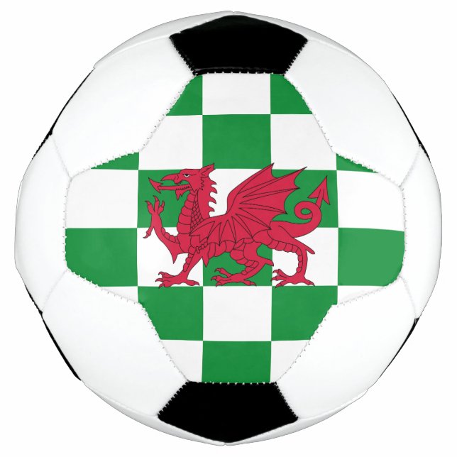 Mystical Red Celtic Dragon Flag Wales Fußball (Vorderseite)