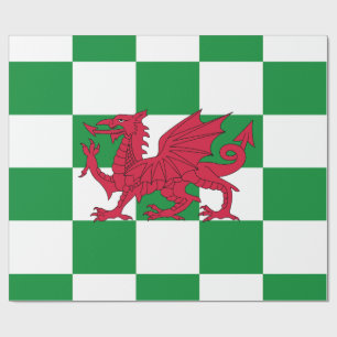 Mystical Red Celtic Dragon Flag Wales Geschenkpapier
