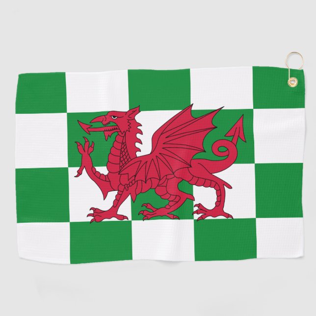 Mystical Red Celtic Dragon Flag Wales Golfhandtuch (Horizontal)