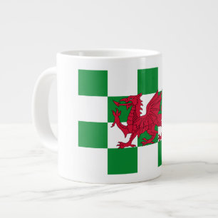 Mystical Red Celtic Dragon Flag Wales Jumbo-Tasse