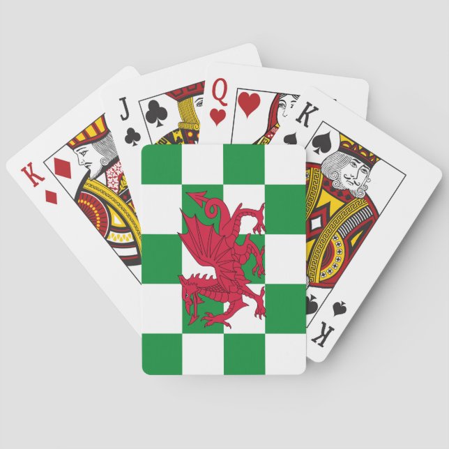 Mystical Red Celtic Dragon Flag Wales Spielkarten (Rückseite)