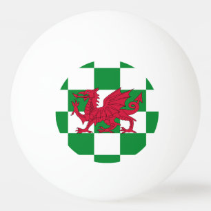 Mystical Red Celtic Dragon Flag Wales Tischtennisball