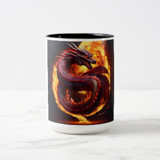 Mystical Red Dragon Zweifarbige Tasse