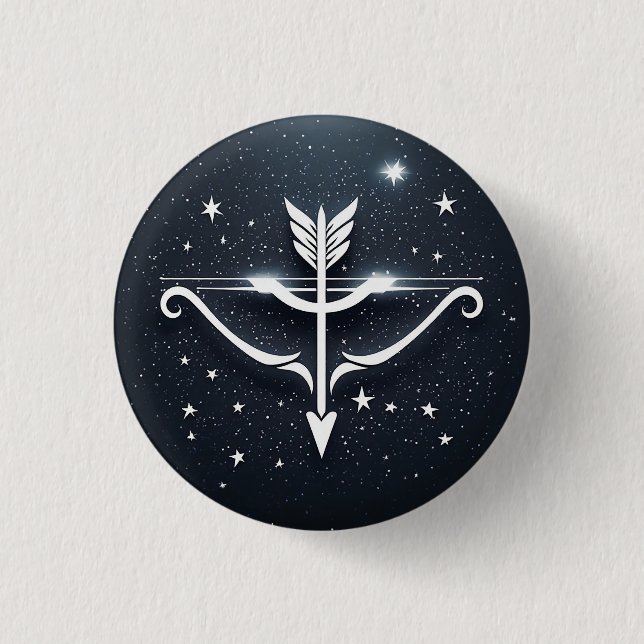 Mystical Sagittarius Zodiac-Symbol Button (Vorderseite)