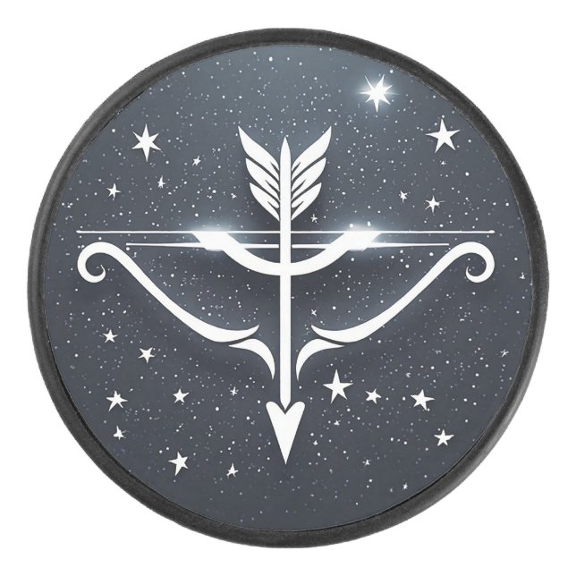 Mystical Sagittarius Zodiac-Symbol Eishockey Puck (Vorderseite)