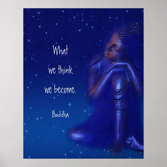 Mystical Sapphire Blue Buddha | Hinweis Poster (Vorne)
