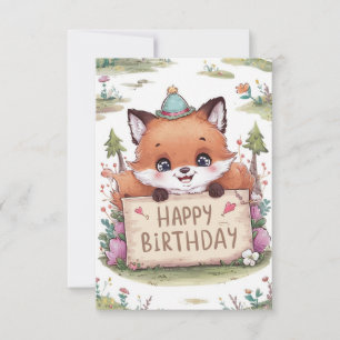 Mystical Simple Fox Geburtstag Karte