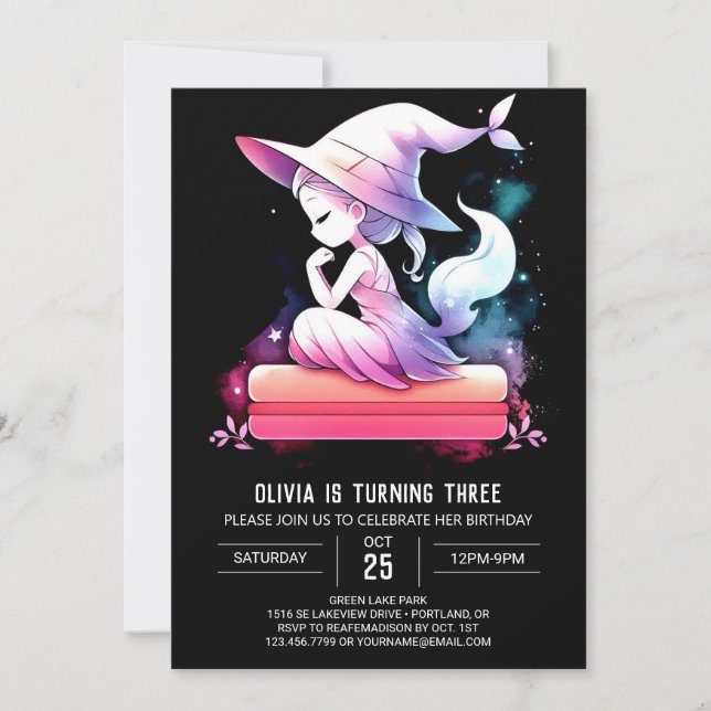 Mystical Simple Wizard Geburtstag Einladung (Vorderseite)