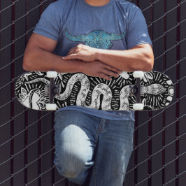 Mystical Snake Lunar White Skateboard
