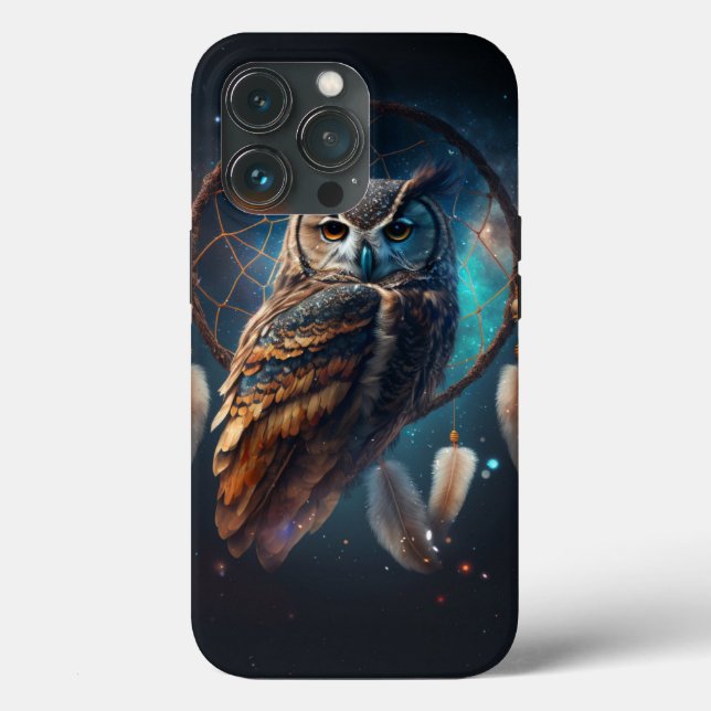 Mystical Space Owl with Dreamcatcher Art         Case-Mate iPhone Hülle (Rückseite)