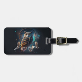 Mystical Space Owl with Dreamcatcher Art Gepäckanhänger