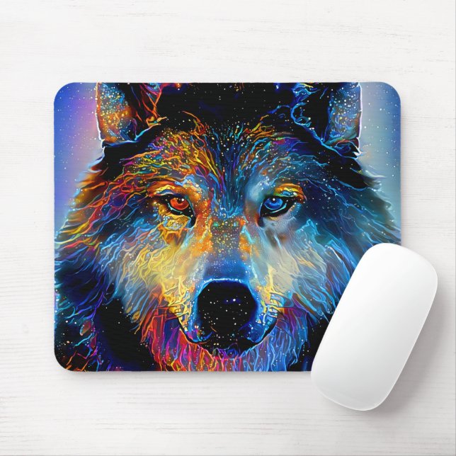 Mystical Spirit Wolf Mousepad (Mit Mouse)