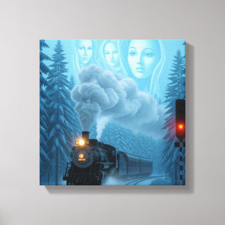 Mystical Steam Train with Guardian Leinwanddruck