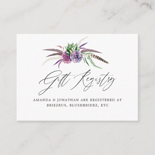 Mystical Succulents Brautparty Display Dusche Begleitkarte (Vorderseite)