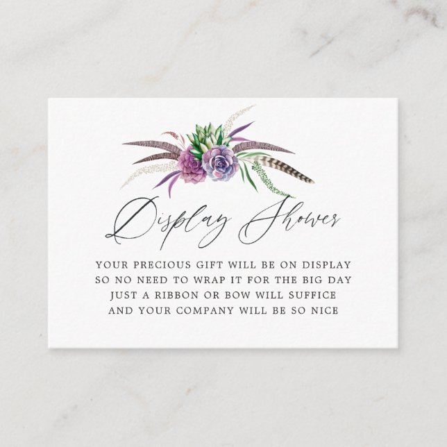 Mystical Succulents Brautparty Display Dusche Begleitkarte (Vorderseite)