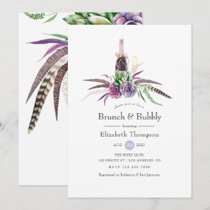 Mystical Succulous Brunch and Bubbly Brautparty Einladung