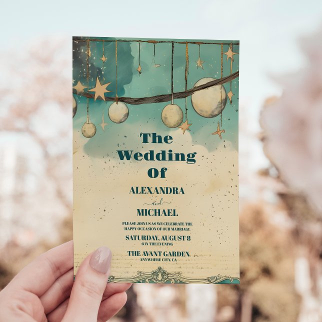 Mystical Sun Moon Astronomie Weltraumhochzeit Einladung (Von Creator hochgeladen)