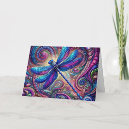 Mystical Swirling Dragonfly Birthday Card Feiertagskarte