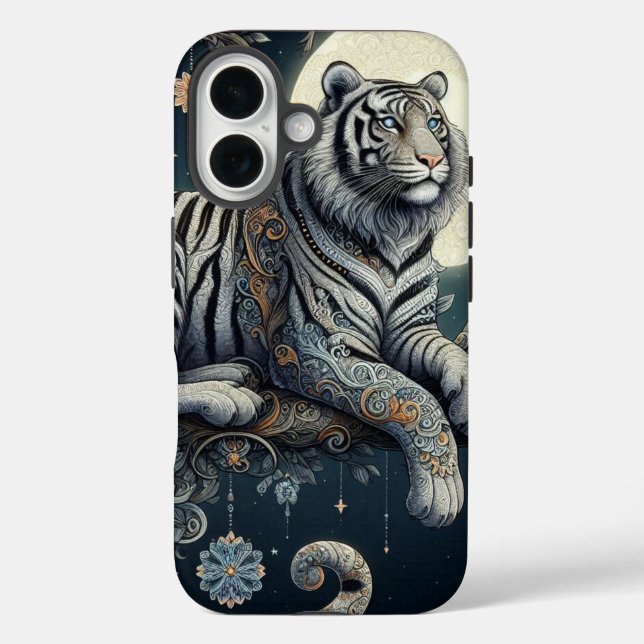 Mystical Tiger iPhone 16 Hülle (Rückseite)